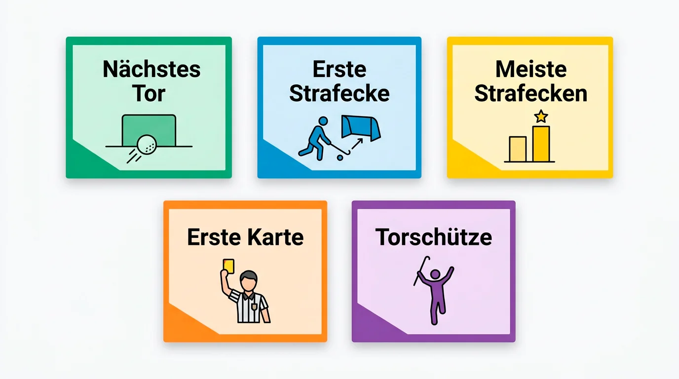 Übersicht Feldhockey Prop Bet Typen – Ereigniswetten auf nächstes Tor, erste Strafecke und Karten erklärt