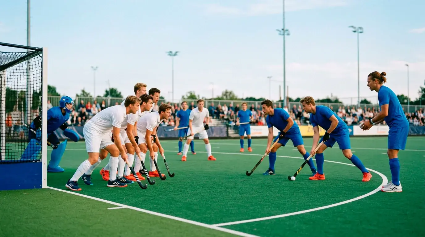 Feldhockey Strafecken-Ereigniswette – Penalty Corner Situation mit erstem-Team-Markt und Wettquoten-Anzeige