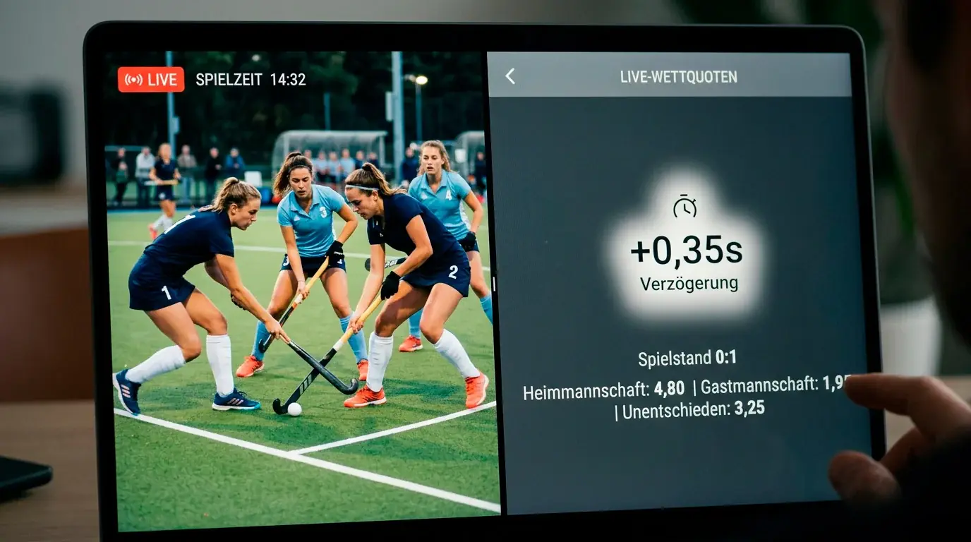Feldhockey Quotenverzögerung: Zeitfenster zwischen Spielereignis und Quotenkorrektur des Buchmachers nutzen