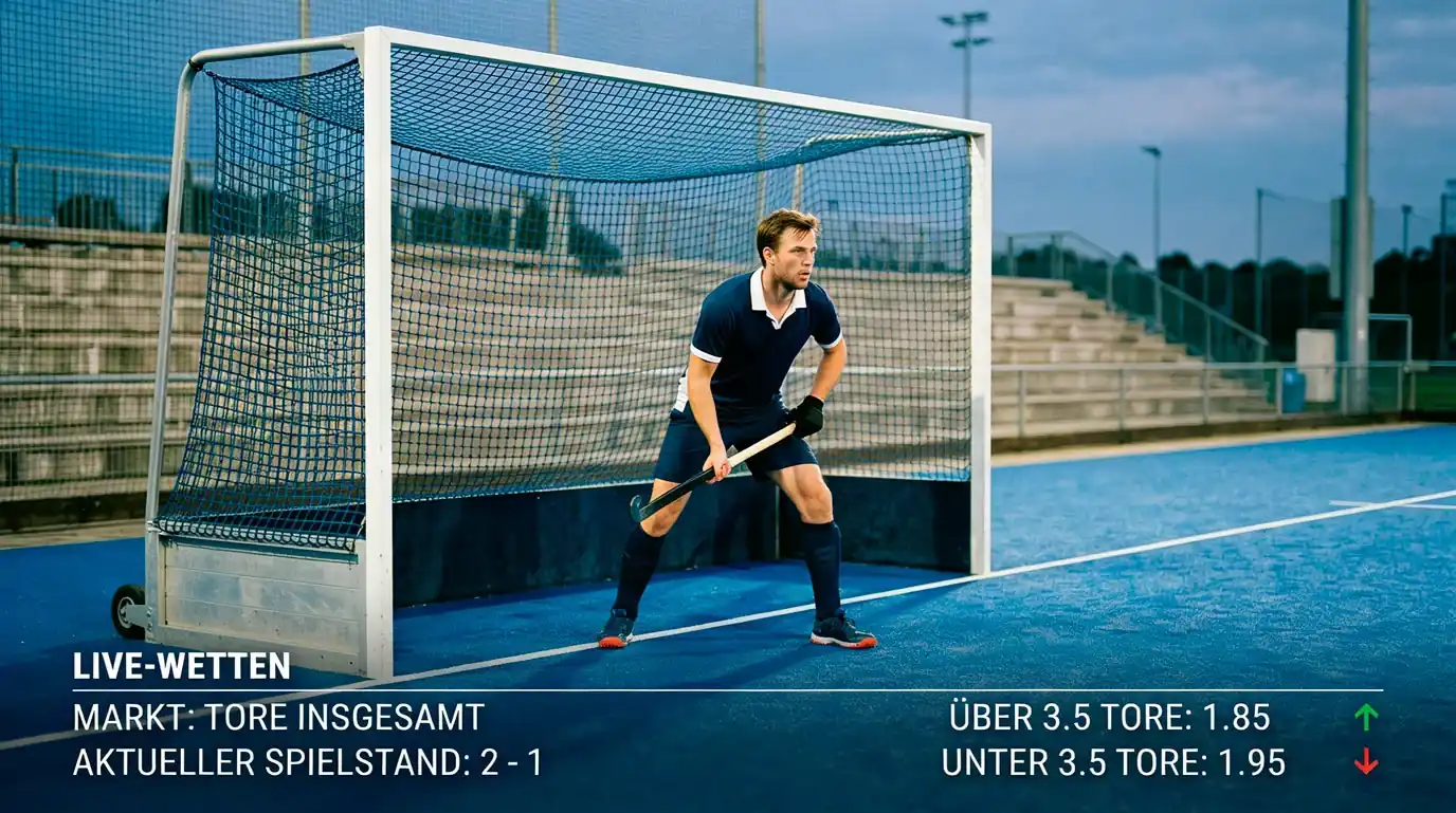 Feldhockey Torwart verlässt das Feld: Live-Wettquoten bei offenem Tor und numerischer Überzahl im Angriff