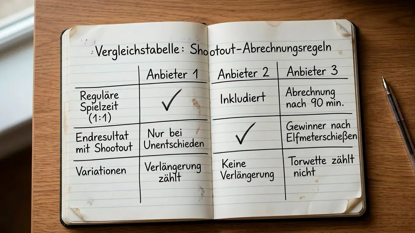 Vergleich von Abrechnungsregeln beim Feldhockey Shootout bei verschiedenen Wettanbietern