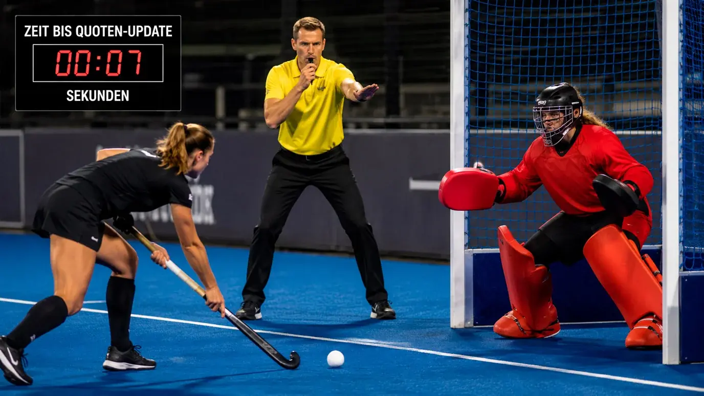 Live-Quoten Reaktion auf Feldhockey Strafecken: Zeitfenster zwischen Pfiff und Quotenaktualisierung