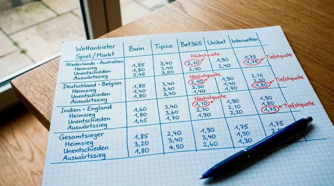 Feldhockey Wettquoten Vergleich 2026: Auszahlungsraten und Markttiefe bei führenden Wettanbietern im direkten Vergleich