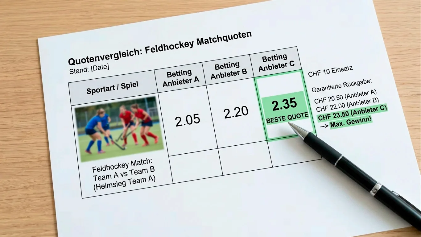 Odds Shopping Quotenvergleich bei Feldhockey Wetten – Unterschiede zwischen Anbietern und Auswirkung auf langfristige Rendite