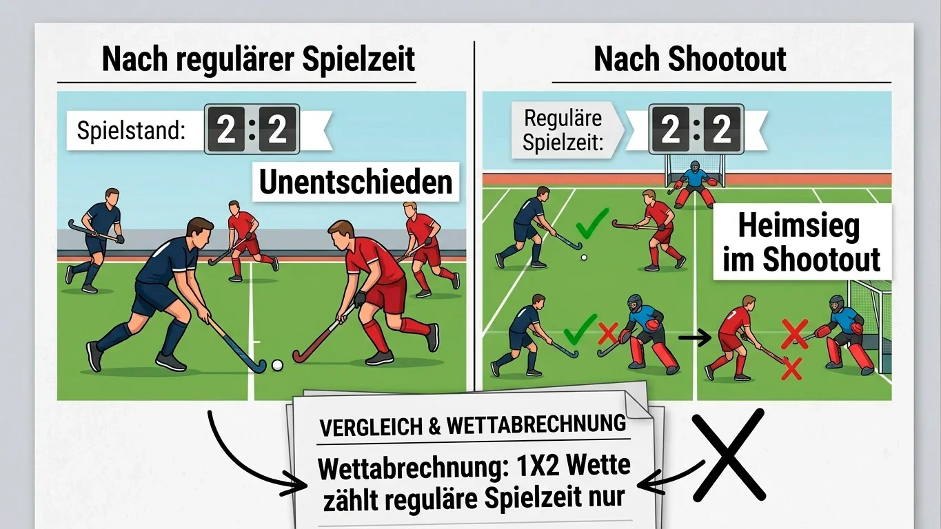 Shootout-Abrechnung Feldhockey Wetten Fehler – reguläre Spielzeit vs. Endresultat und Anbieterdifferenzen erklärt