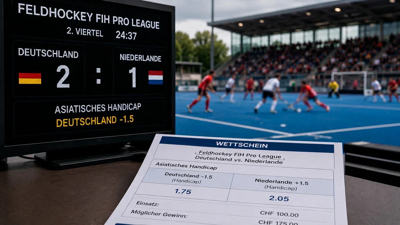 Feldhockey Handicap Wette erklärt: Asiatische Vorgabe von minus 1.5 Toren für Topfavoriten im Direktvergleich