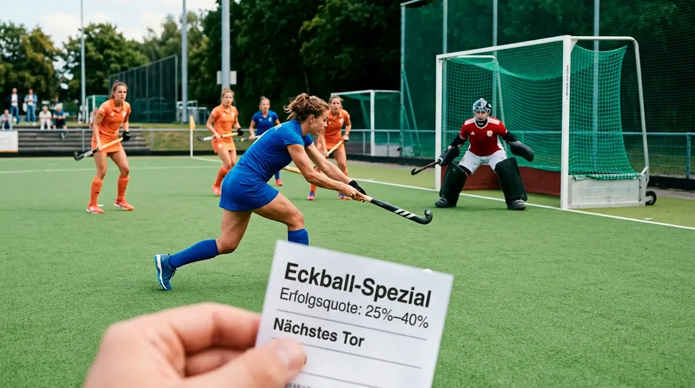 Feldhockey Strafecken-Wettmarkt: Penalty Corner Statistiken mit Konversionsraten und Wettquoten-Vergleich