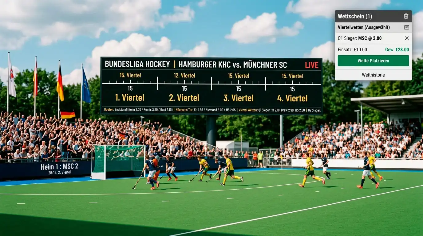 Feldhockey Viertelwetten: Das 4x15-Minuten-Format schafft eigene Submärkte für informierte Wetter