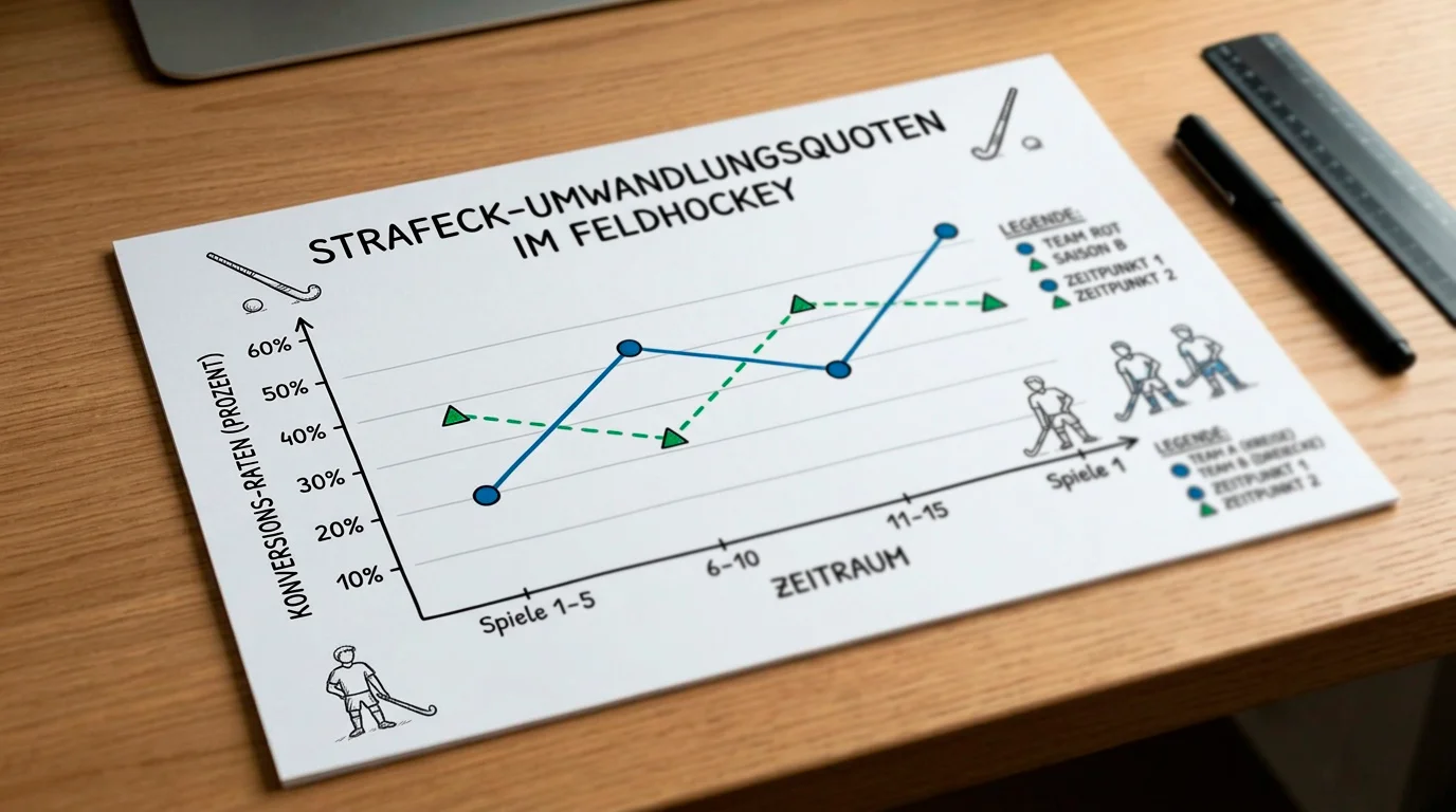 Grafik zur Strafecken-Konversionsrate beim Feldhockey und deren Bedeutung für Wettmärkte