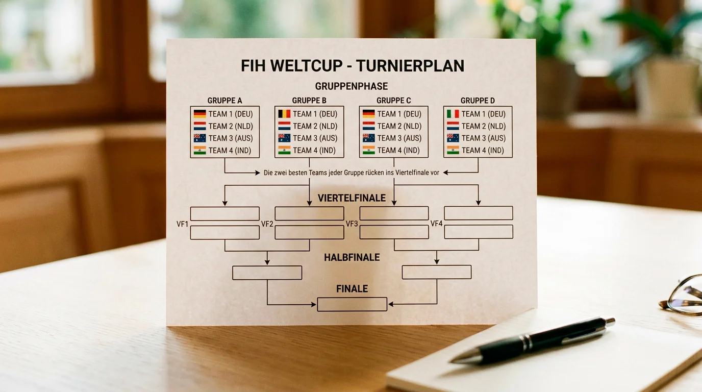 FIH World Cup Turnierformat: Gruppenphase und KO-Runden-Struktur der Feldhockey Weltmeisterschaft
