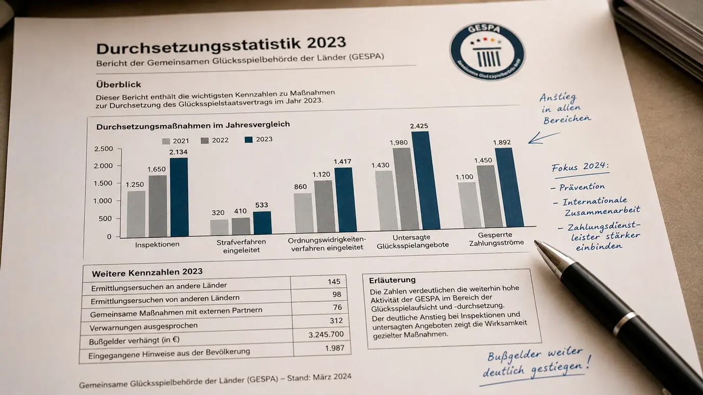ESBK Durchsetzungsstatistiken 2024 – Inspektionen, Strafverfahren und Hausdurchsuchungen