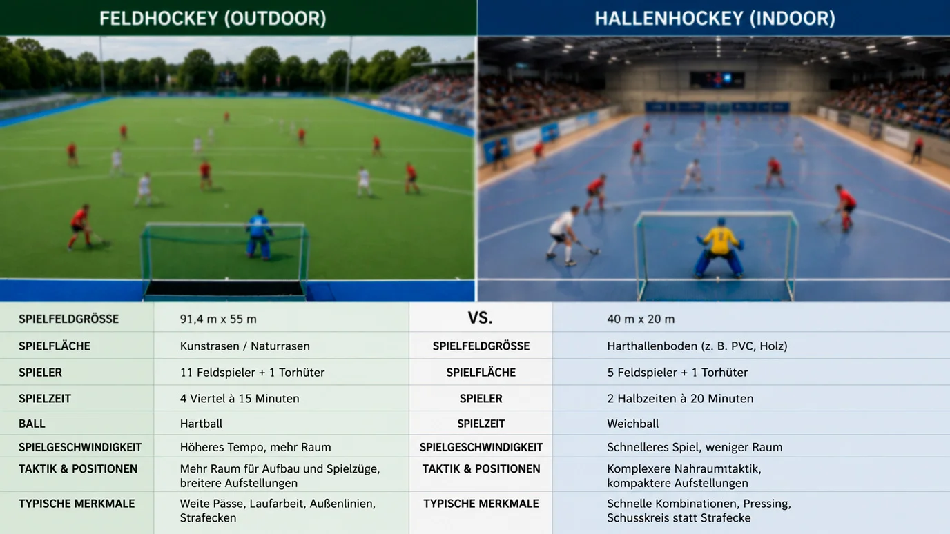 Hallenhockey vs. Feldhockey beim Wetten: Torrate, Spielstil und Datenlage als entscheidende Unterschiede